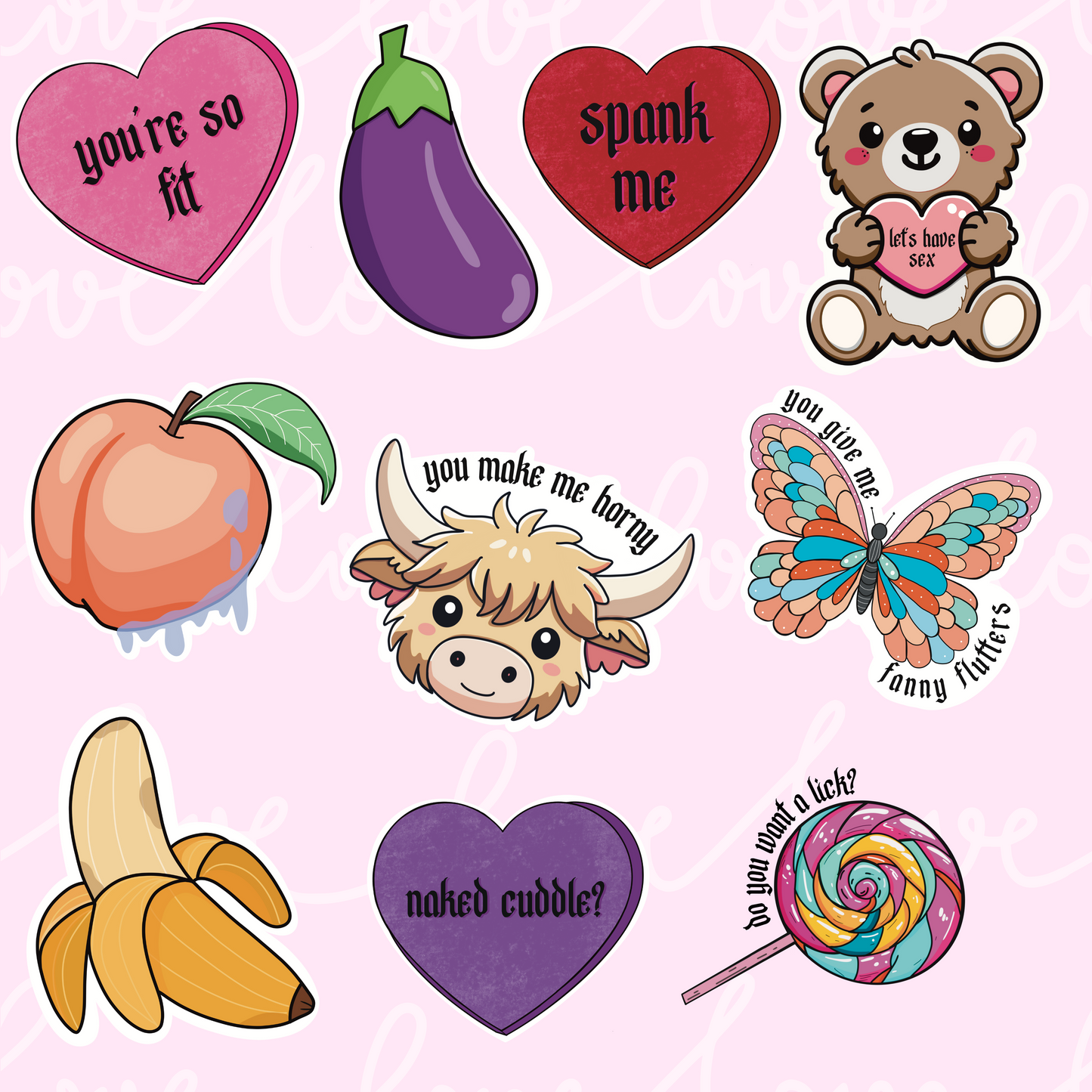 Cheeky Valentines Day Sticker Sheet