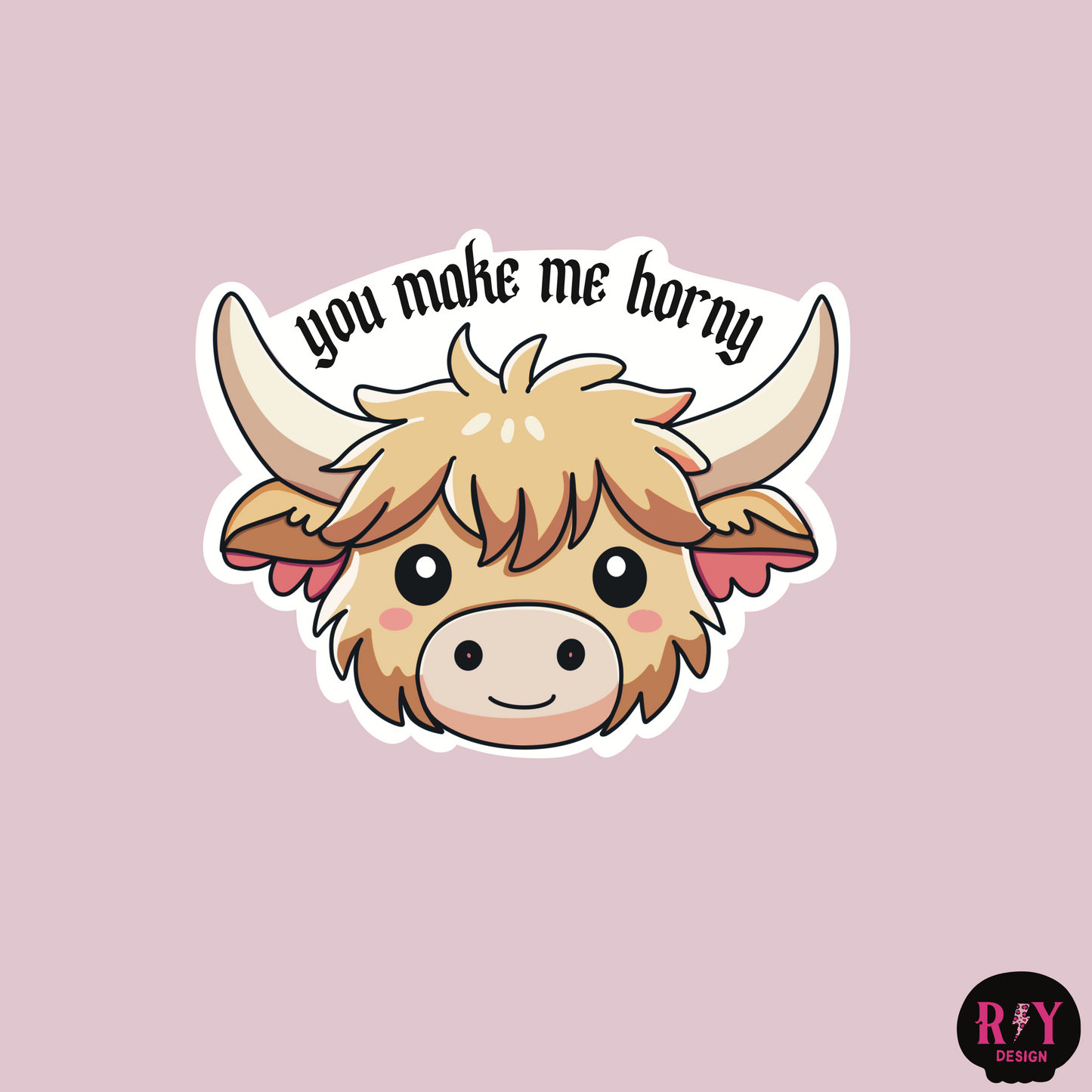 Highland Horny Cow Sticker