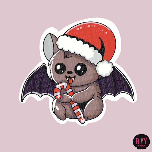 Christmas Bat Sticker