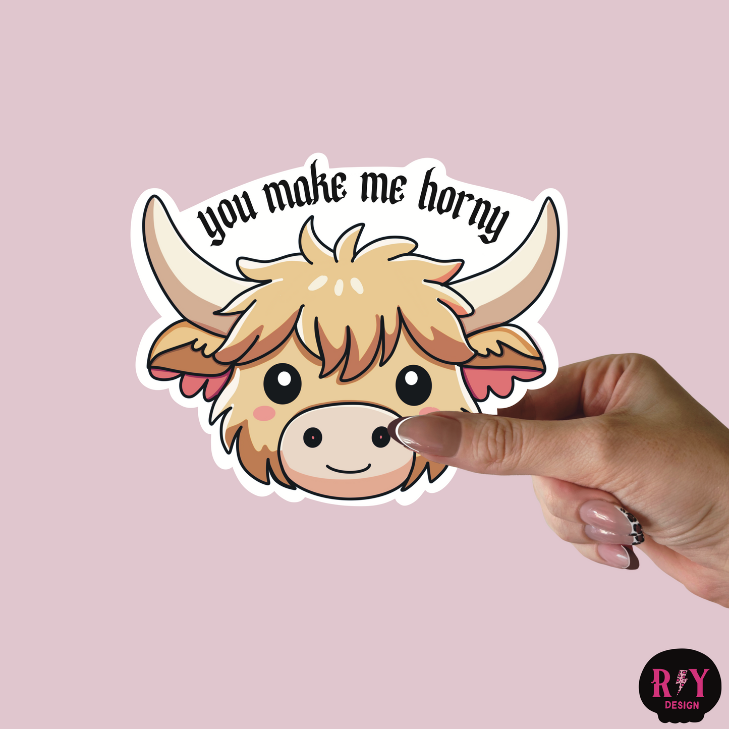 Highland Horny Cow Sticker